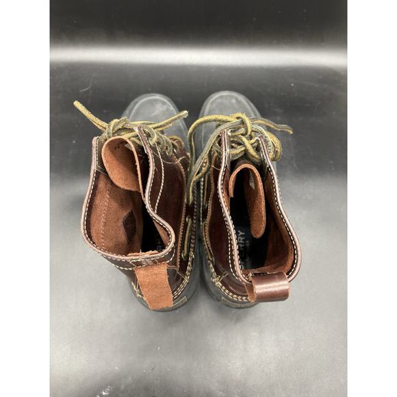 Sperry Leather Duck Boots Brown Black Waterproof Winter Mens Size 10 STS13458